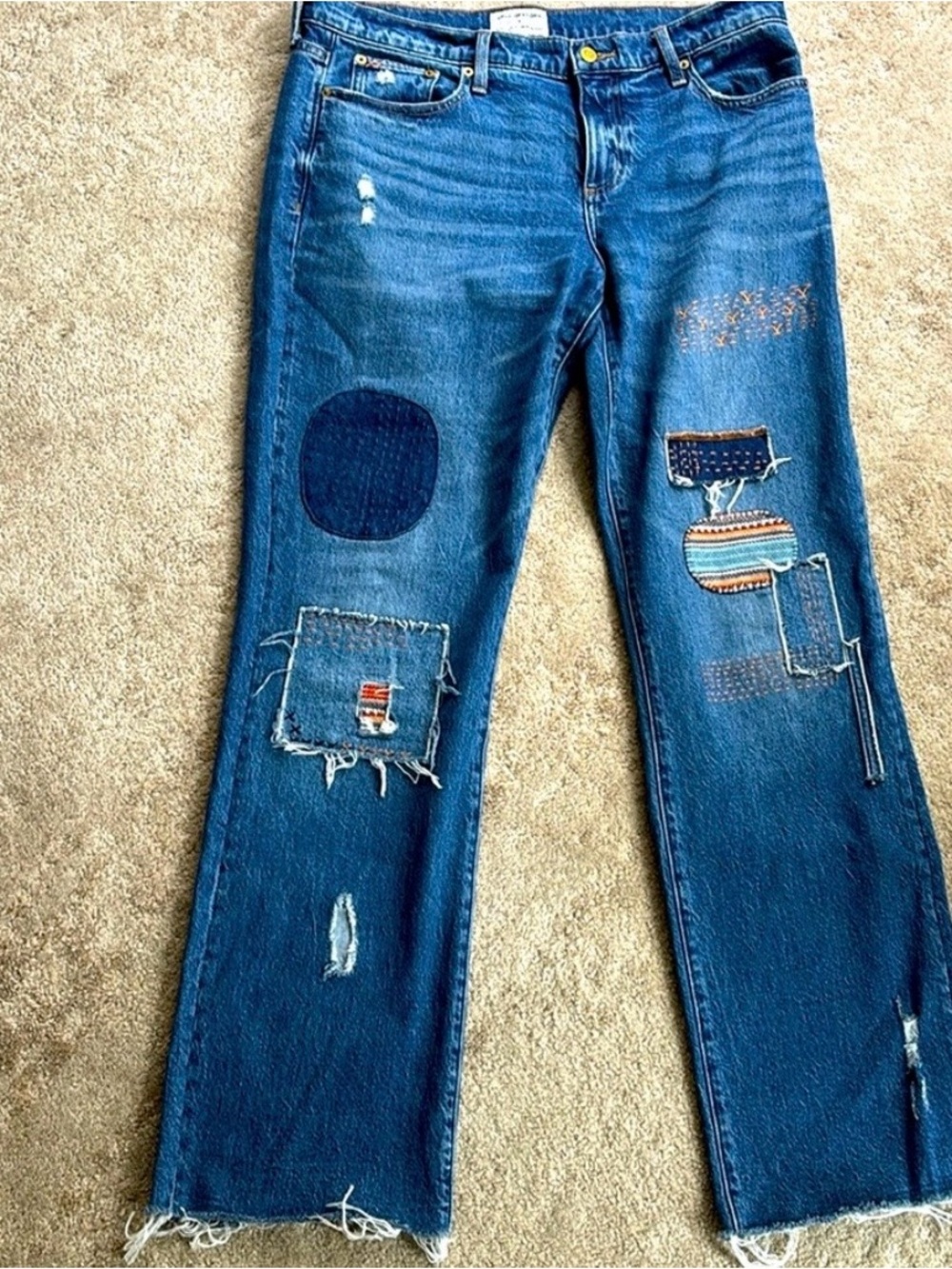 Lucky Brand Blue Patchwork Bootcut Jeans